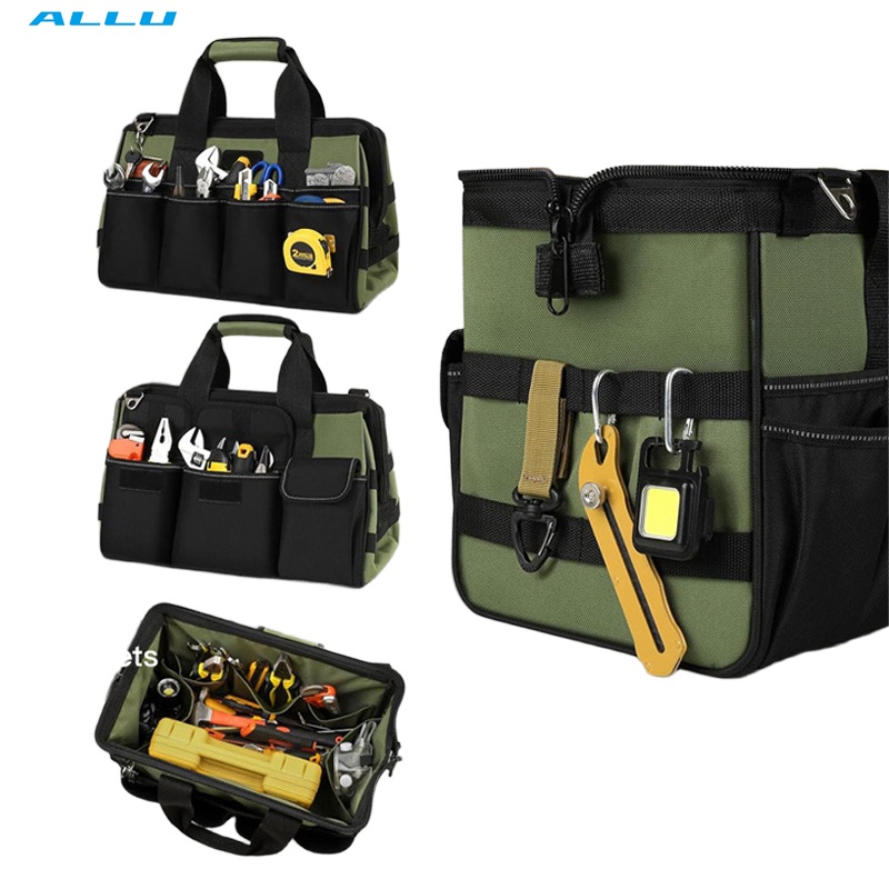 Factory Overall Pick Robuste, tragbare Werkzeugtasche, wasserdicht, Oxford-Gewebe mit breiter Öffnung, Mehrzweck-Arbeitsorganizer für Elektriker - ALLU