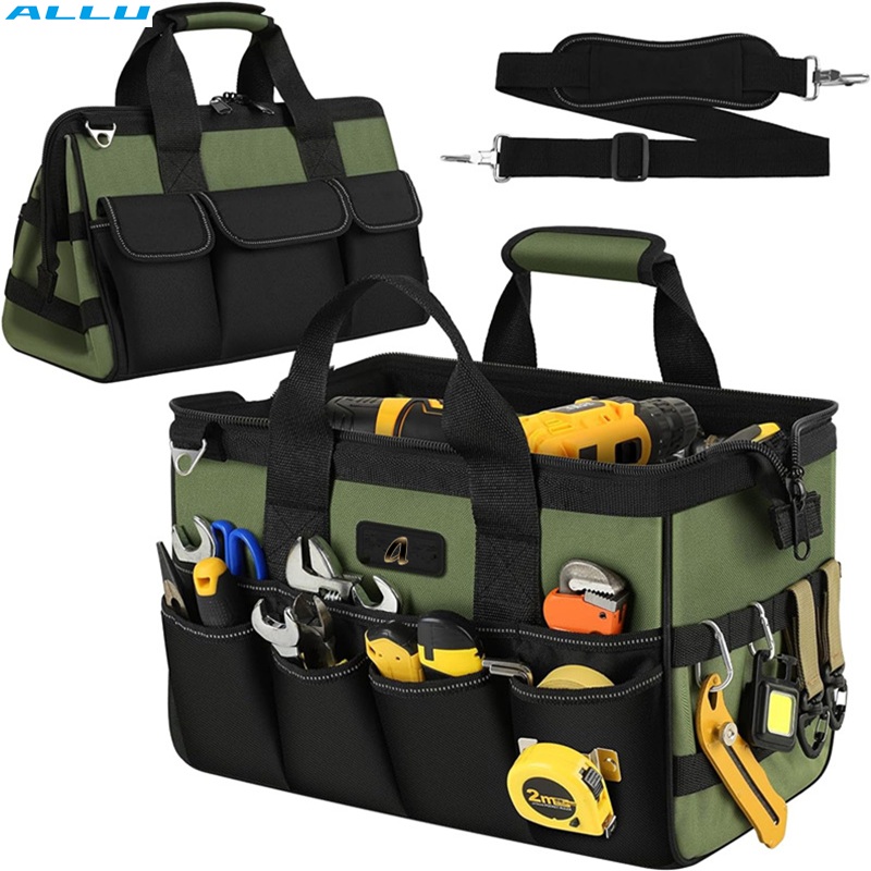 Factory Overall Pick Robuste, tragbare Werkzeugtasche, wasserdicht, Oxford-Gewebe mit breiter Öffnung, Mehrzweck-Arbeitsorganizer für Elektriker