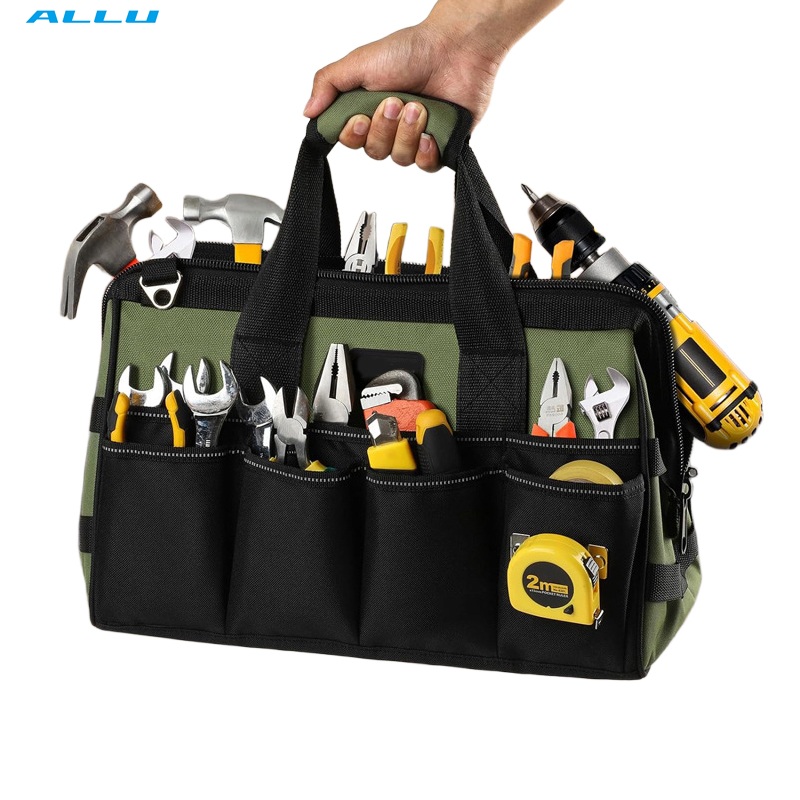 Factory Overall Pick Robuste, tragbare Werkzeugtasche, wasserdicht, Oxford-Gewebe mit breiter Öffnung, Mehrzweck-Arbeitsorganizer für Elektriker - ALLU