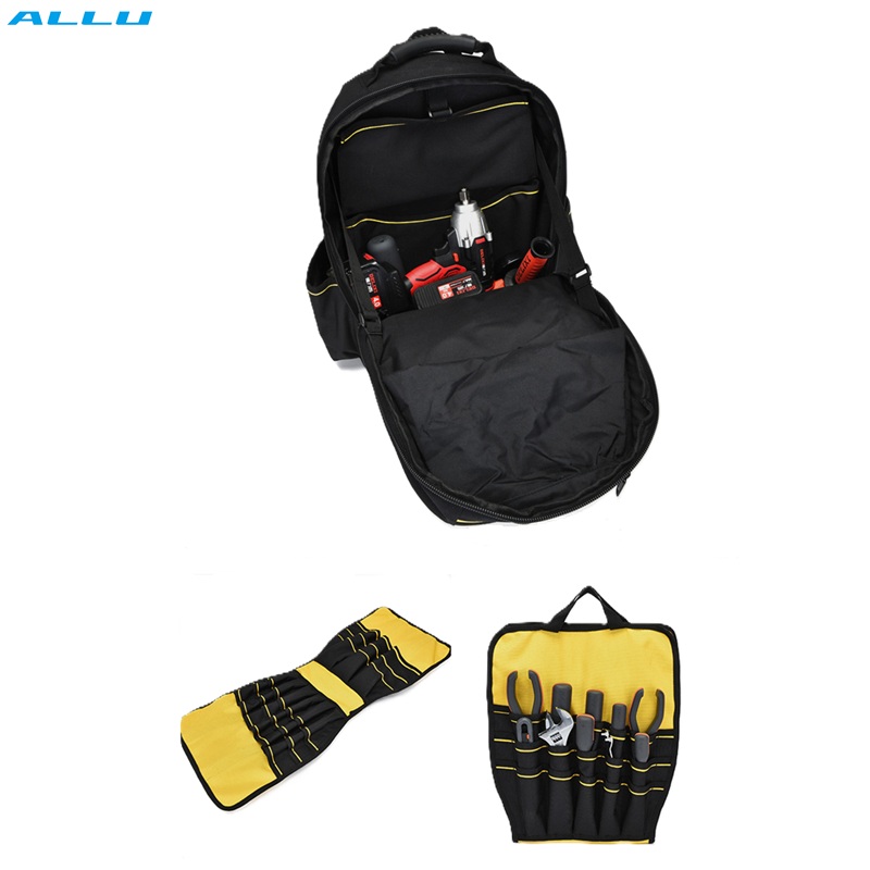 Robuste große Werkzeugtasche, individueller Werkzeugrucksack, weich gepolstert, Aufbewahrungstasche für Elektriker-Kits - ALLU