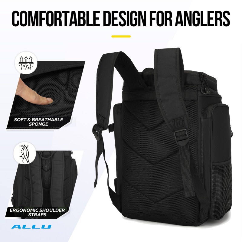 Tackle Bag - Leichter Angelrucksack zur Aufbewahrung von Angelausrüstung und -zubehör, wasserdichte Oxford-Taschen für das Angeln im Freien - ALLU