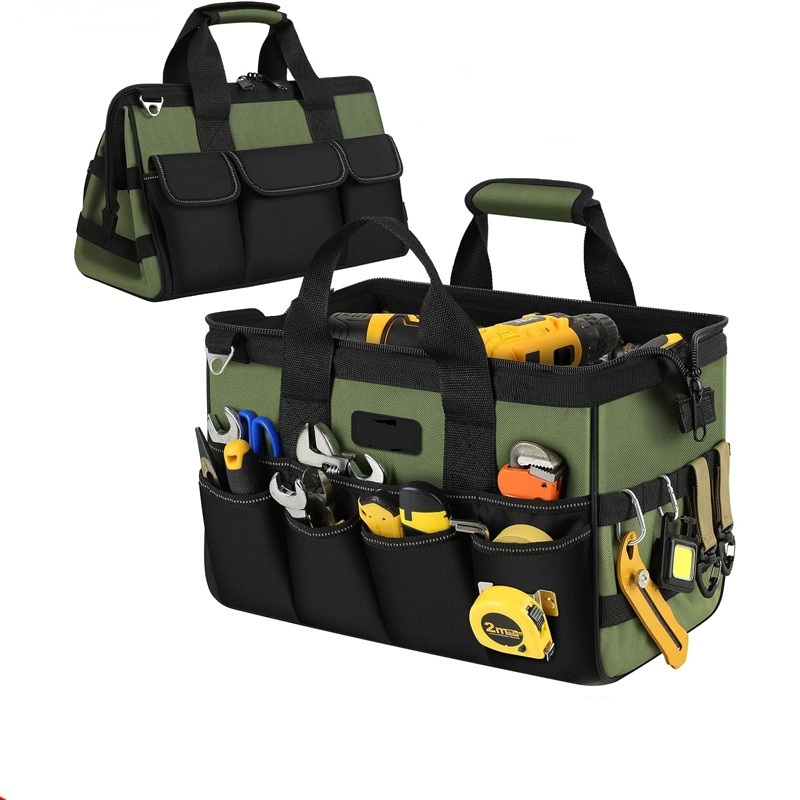 Factory Overall Pick Robuste, tragbare Werkzeugtasche, wasserdicht, Oxford-Gewebe mit breiter Öffnung, Mehrzweck-Arbeitsorganizer für Elektriker - UNEEDAL