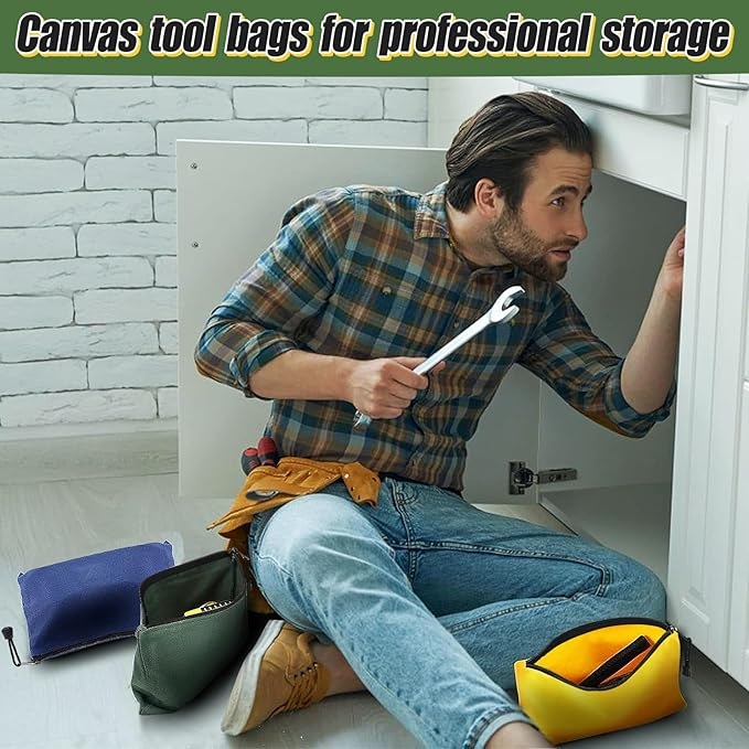 Benutzerdefinierte, modische Farben, langlebige 6er-Packung Werkzeugtasche aus Segeltuch für Elektriker, Autoreparatur, Gartenarbeit, Friseur, Kosmetik, Schreibwaren und mehr - UNEEDAL