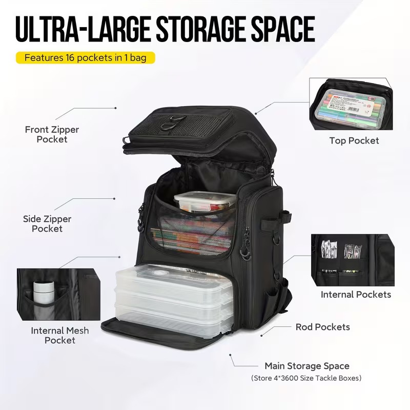 Waterproof Fishing Backpack with Compartments Supplier